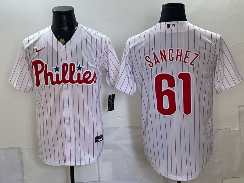 Men 2026 Philadelphia Phillies #61 Sanchez white Game Nike MLB Jersey 0727005->colorado rockies->MLB Jersey